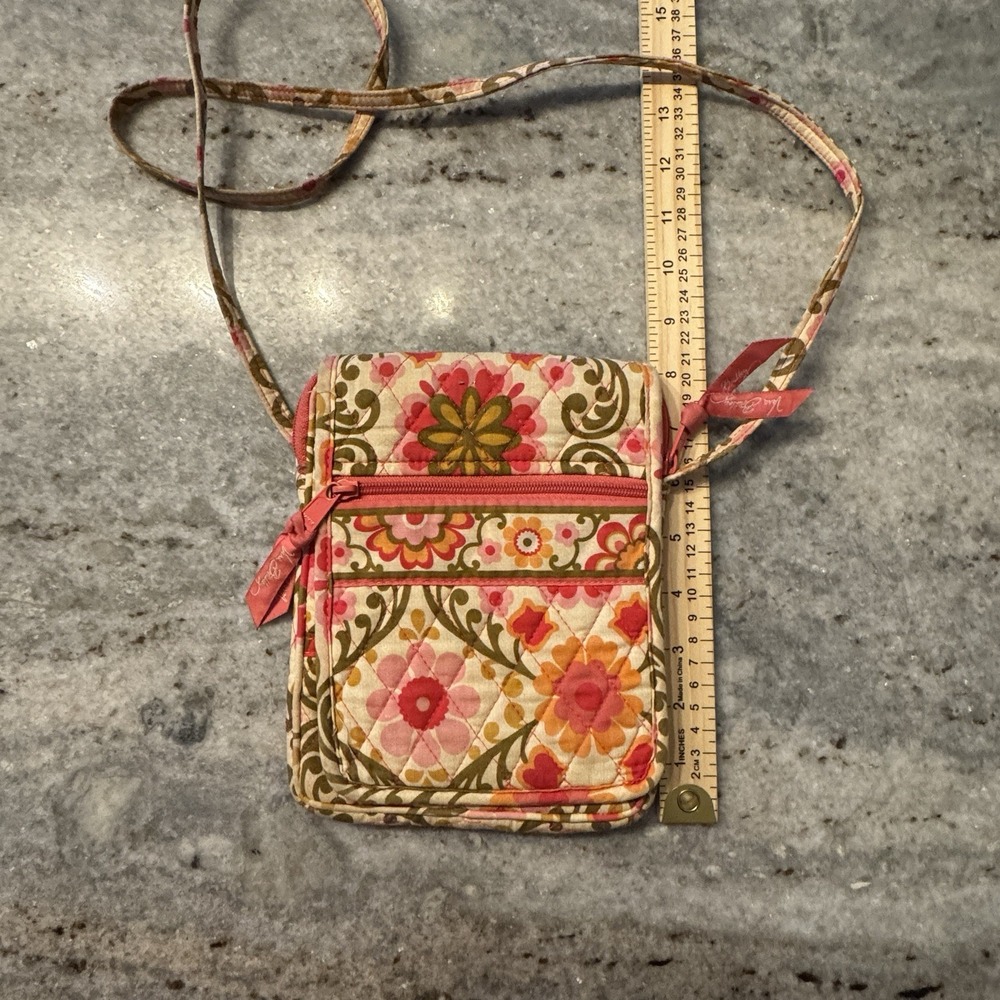 Bear Bradley Quilted Floral Mini Hipster Bag 8" X 6" Crossbody Purse Flap Zipper